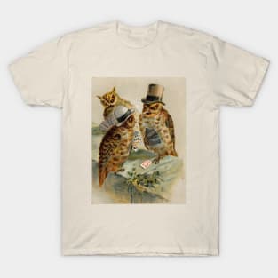 Poker Playing Owls Have an Ace Up Their Sleeve T-Shirt